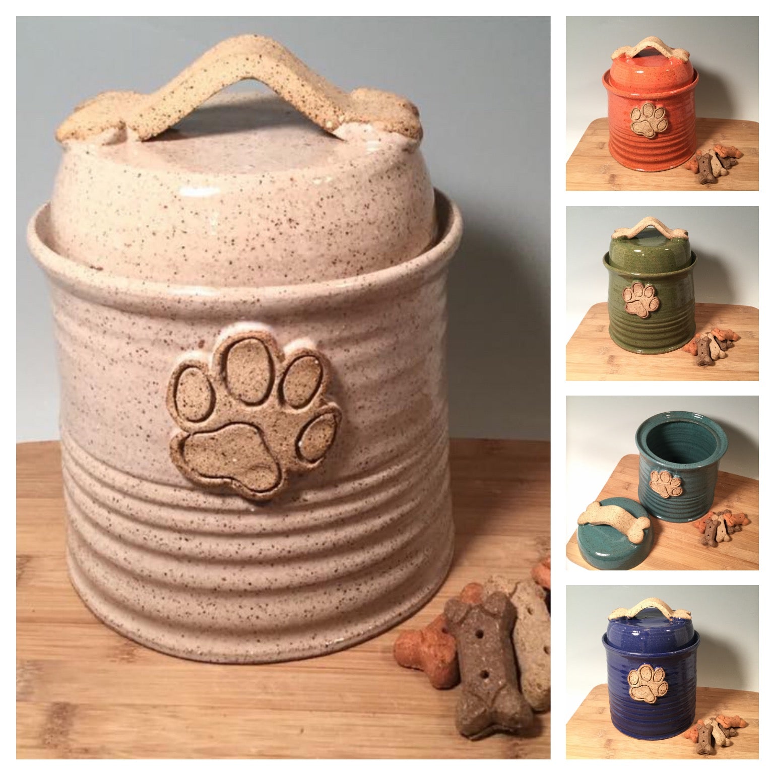 Ceramic dog treat store jar